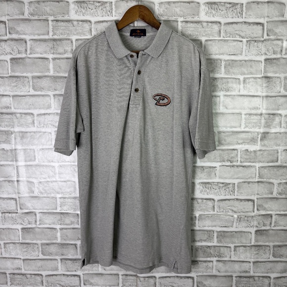 Antigua Other - Arizona Diamondbacks Throwback Antigua Logo Heather Gray Polo Shirt Mens Large